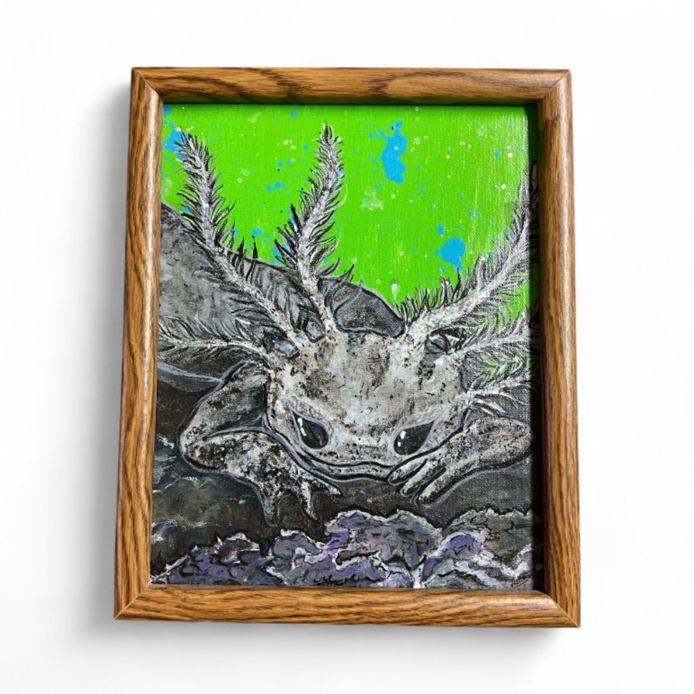 “A Little Axolotl” Original Painting